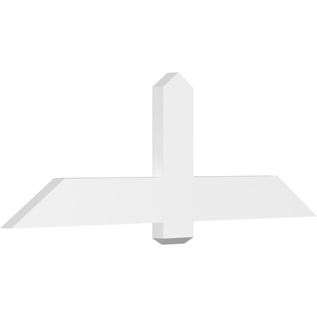 Ekena Millwork Eugene Architectural Grade PVC Gable Bracket, 60"W x 20"H x 2"D x 6"F, 8/12 Pitch GBP060X20X0206EUG00